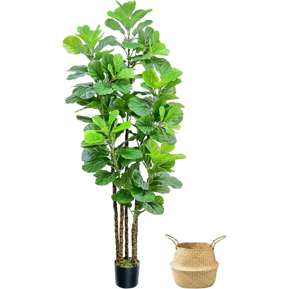 Artificial Fiddle Leaf Fig Tree,7 FT Tall Artificial Tree with Woven Seagrass Plant Basket Fake Floor Plant in Pot
Artificial Fiddle Leaf Fig Tree,7 FT Tall Artificial Tree with Woven Seagrass Plant Basket Fake Floor Plant in Pot