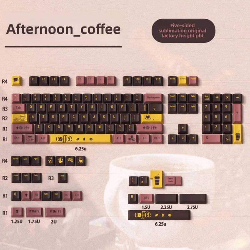 Оригинальные Afternoon Coffee Cherry Height PBT, пятисторонние сублимационные персонализированные механические колпачки для клавиатуры
Оригинальные Afternoon Coffee Cherry Height PBT, пятисторонние сублимационные персонализированные механические колпачки для клавиатуры