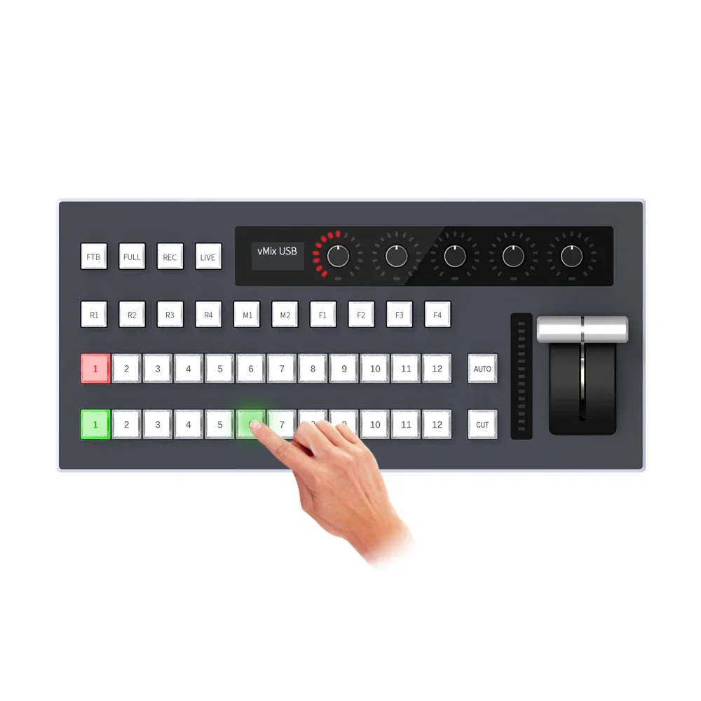 Лидер продаж, 12-канальный IP-контроллер vMix, панель видеомикшера, переключатель прямой трансляции для спортивной церковной ТВ-студии
Лидер продаж, 12-канальный IP-контроллер vMix, панель видеомикшера, переключатель прямой трансляции для спортивной церковной ТВ-студии