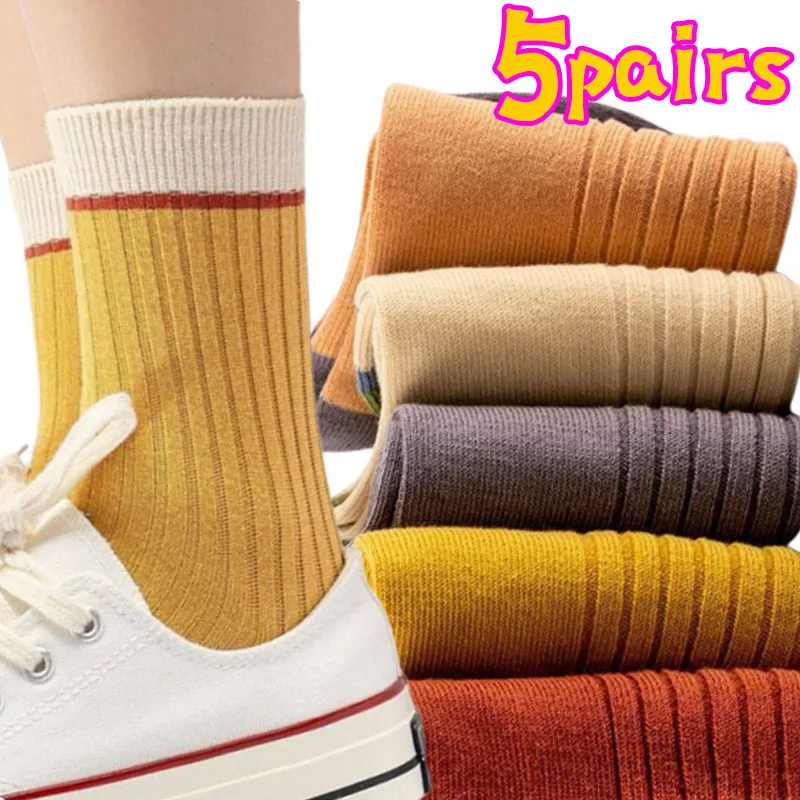 1/3/5Pairs Fashion Striped Women Socks Harajuku Retro Solid Color Mid-tube Socks Autumn Winter Breathable Sweat-absorbent Sock
1/3/5Pairs Fashion Striped Women Socks Harajuku Retro Solid Color Mid-tube Socks Autumn Winter Breathable Sweat-absorbent Sock