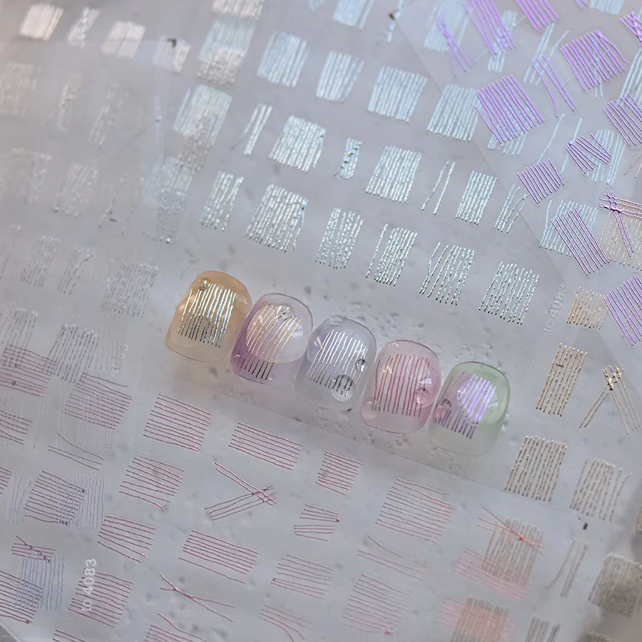 High Quality New Bronzing Colorful Line Fabric Nail Stickers Gold Silver Nail Art Decal Design Manicure Tool T-4083
High Quality New Bronzing Colorful Line Fabric Nail Stickers Gold Silver Nail Art Decal Design Manicure Tool T-4083