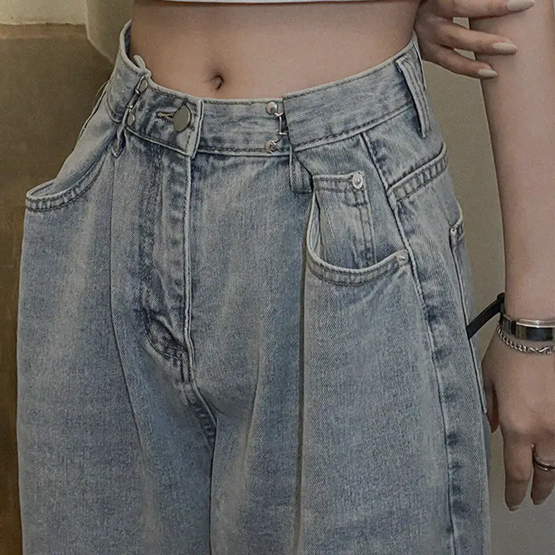 Adjustable High Waist Straight Leg Jeans Women's Summer New Design Slimming Wide Leg Floor-Length Pants
Adjustable High Waist Straight Leg Jeans Women's Summer New Design Slimming Wide Leg Floor-Length Pants