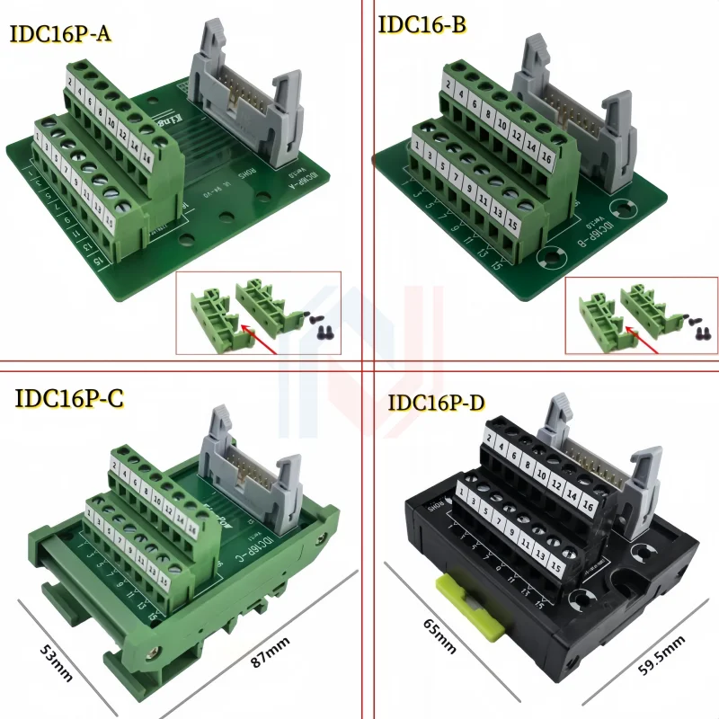 IDC16 IDC 16 Pin Male Connector to 16P Terminal Block Breakout Board Adapter PLC Relay Terminals DIN Rail Mounting
IDC16 IDC 16 Pin Male Connector to 16P Terminal Block Breakout Board Adapter PLC Relay Terminals DIN Rail Mounting