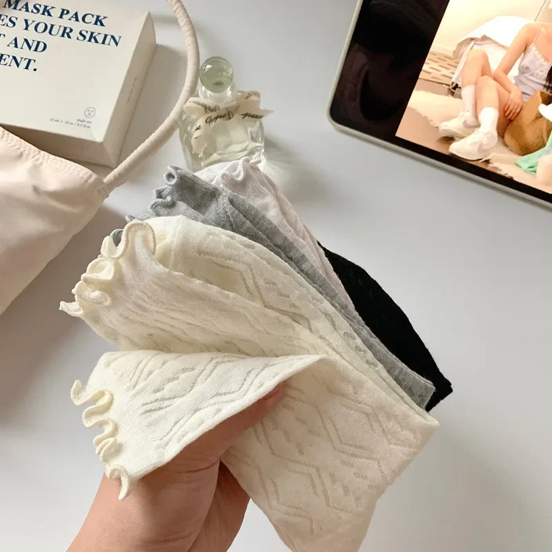 Women's Ruffled Mid-calf Socks Thin Spring and Summer Japanese-style Sweet Cotton Socks Fishnet Breathable Long Slouch Socks
Women's Ruffled Mid-calf Socks Thin Spring and Summer Japanese-style Sweet Cotton Socks Fishnet Breathable Long Slouch Socks