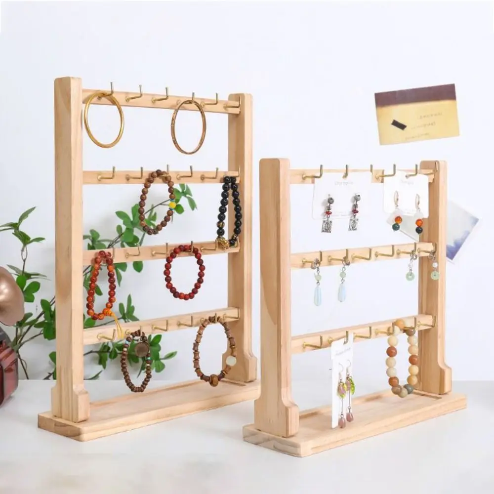 Wooden Jewelry Storage Rack with Hooks Simple Jewelry Display Stand Multi-layer Detachable Bathroom Shelf Stall Stand
Wooden Jewelry Storage Rack with Hooks Simple Jewelry Display Stand Multi-layer Detachable Bathroom Shelf Stall Stand