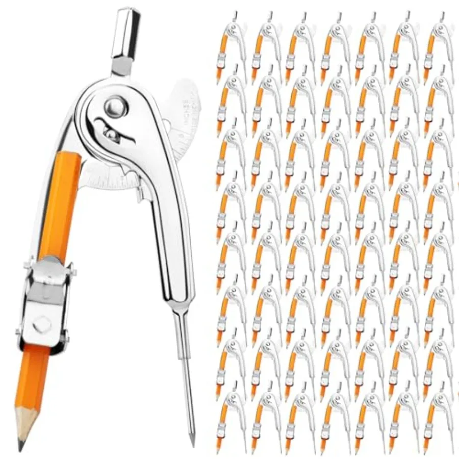 64 Pieces Compass for Geometry with Pencil Metal Geometry Drawing Tool Compass for Math Student Classroom School Office Woodwor
64 Pieces Compass for Geometry with Pencil Metal Geometry Drawing Tool Compass for Math Student Classroom School Office Woodwor