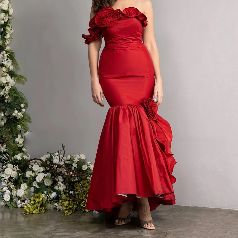 Graceful Flowers One Shoulder Satin Evening Dresses Fashion Straight Floor Length Strapless Short Sleeves Special Occasion Gowns
Graceful Flowers One Shoulder Satin Evening Dresses Fashion Straight Floor Length Strapless Short Sleeves Special Occasion Gowns