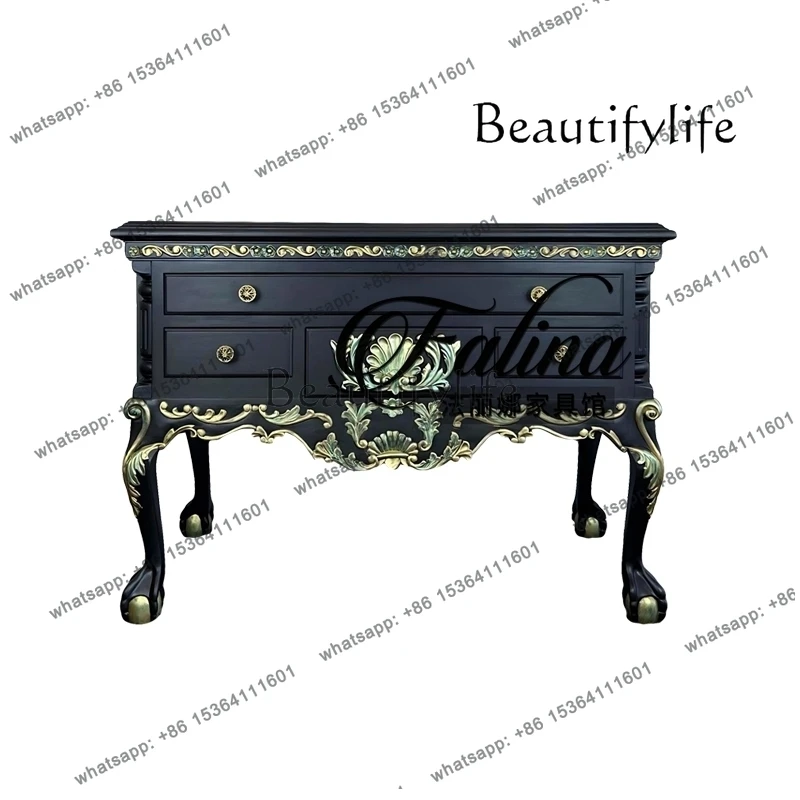 French Neoclassical Entry Entrance Cabinet Solid Wood Carving Living Room Opposite Door Bucket Cabinet Retro Locker
French Neoclassical Entry Entrance Cabinet Solid Wood Carving Living Room Opposite Door Bucket Cabinet Retro Locker