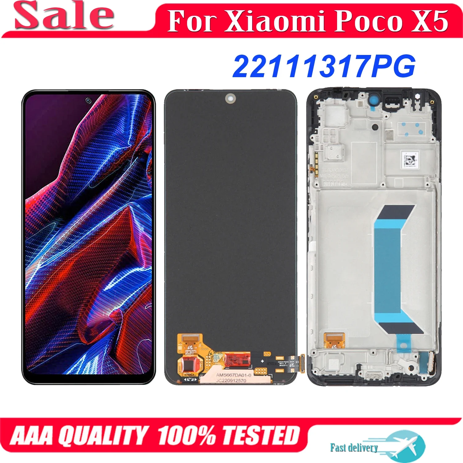 AMOLED For Xiaomi Poco X5 22111317PG 22111317PI LCD Display Touch Screen Digitizer Assembly
AMOLED For Xiaomi Poco X5 22111317PG 22111317PI LCD Display Touch Screen Digitizer Assembly