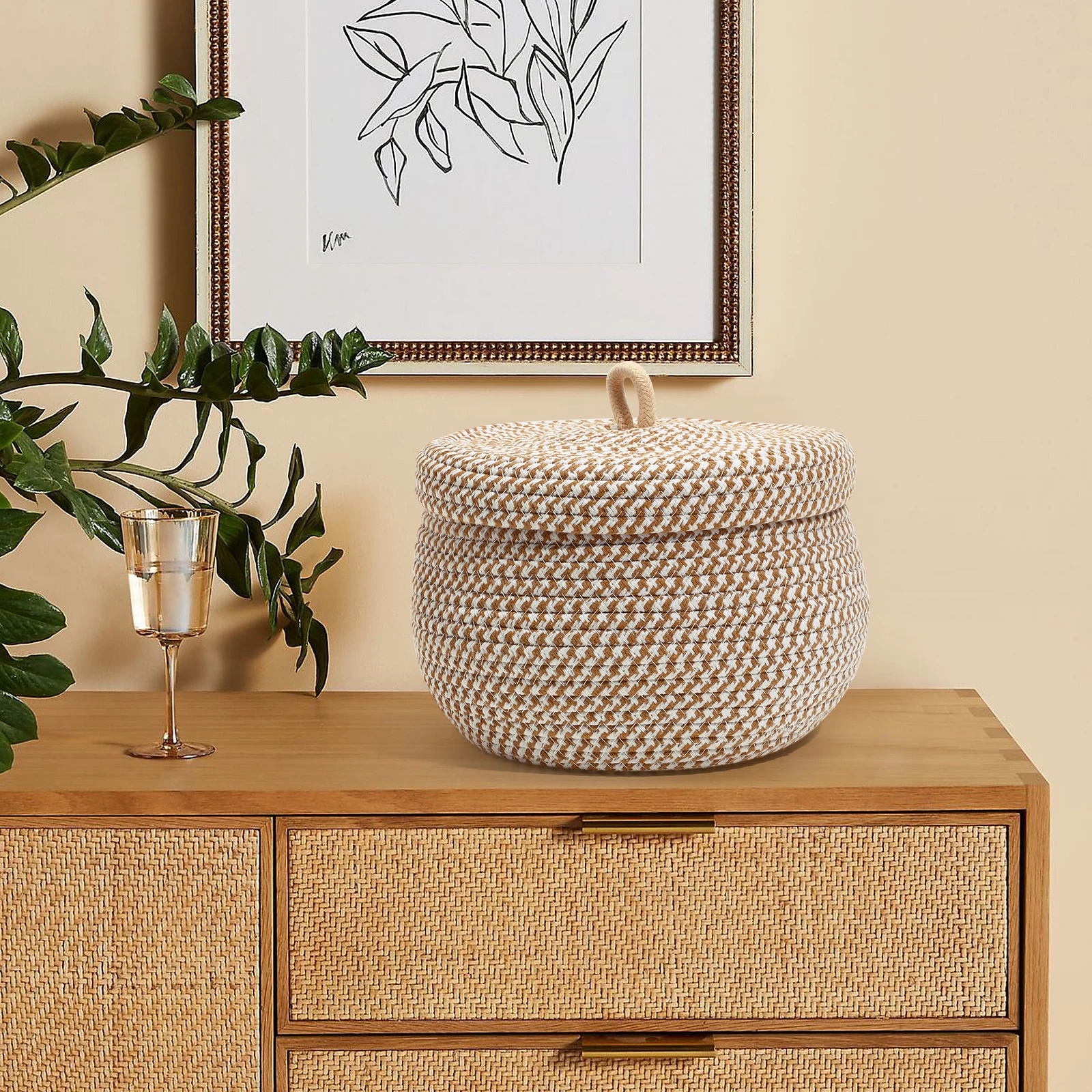 Woven Storage Basket Cotton Rope Bins Lid Round Large Decorative Boxes for Home ganization Toys Keys Magazines Toiletries
Woven Storage Basket Cotton Rope Bins Lid Round Large Decorative Boxes for Home ganization Toys Keys Magazines Toiletries