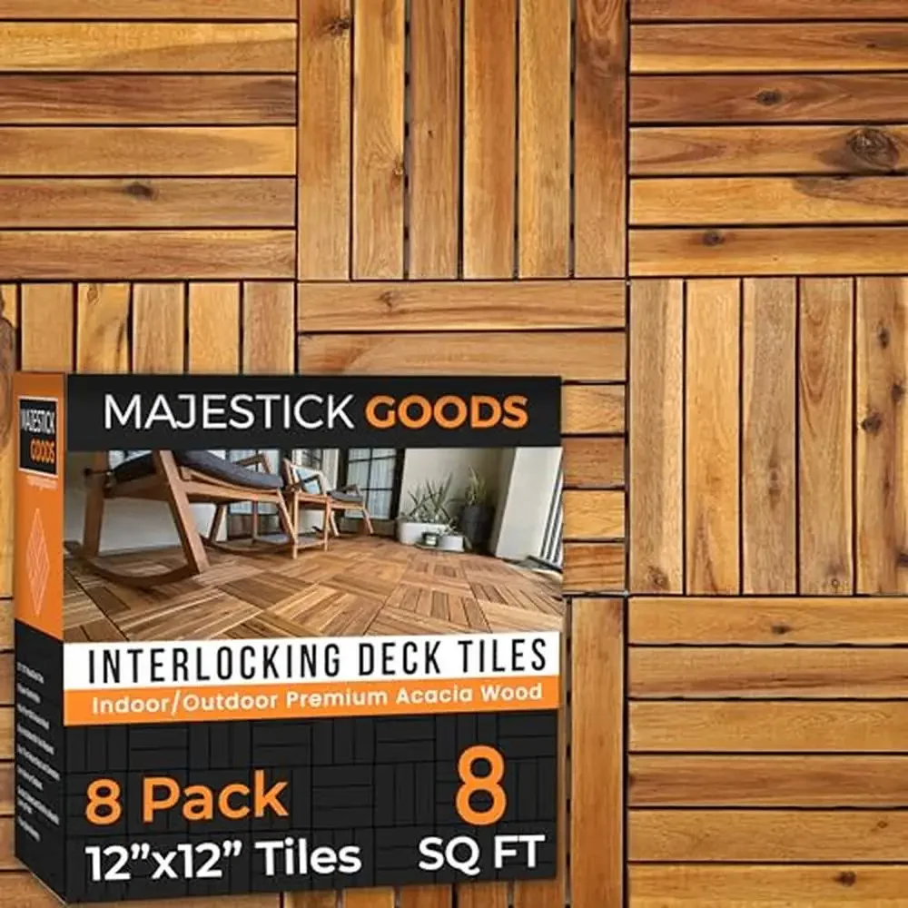 Interlocking Acacia Wood Deck Tiles 8 Pack 12x12 Snap Together Outdoor Patio Click Flooring Kit Square Brown Wood Panels 8 Sq Ft
Interlocking Acacia Wood Deck Tiles 8 Pack 12x12 Snap Together Outdoor Patio Click Flooring Kit Square Brown Wood Panels 8 Sq Ft