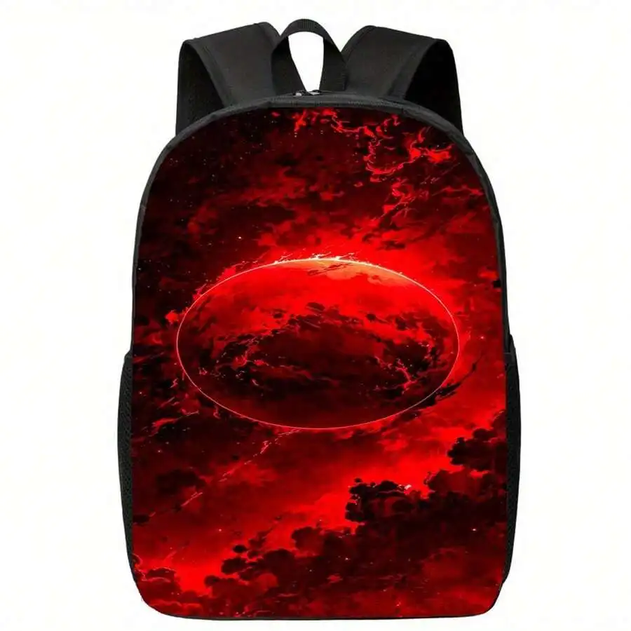 Unisex Large Capacity Backpack With Red And Black Cosmic Pattern, Lightweight Adjustable For Work School Casual Use
Unisex Large Capacity Backpack With Red And Black Cosmic Pattern, Lightweight Adjustable For Work School Casual Use