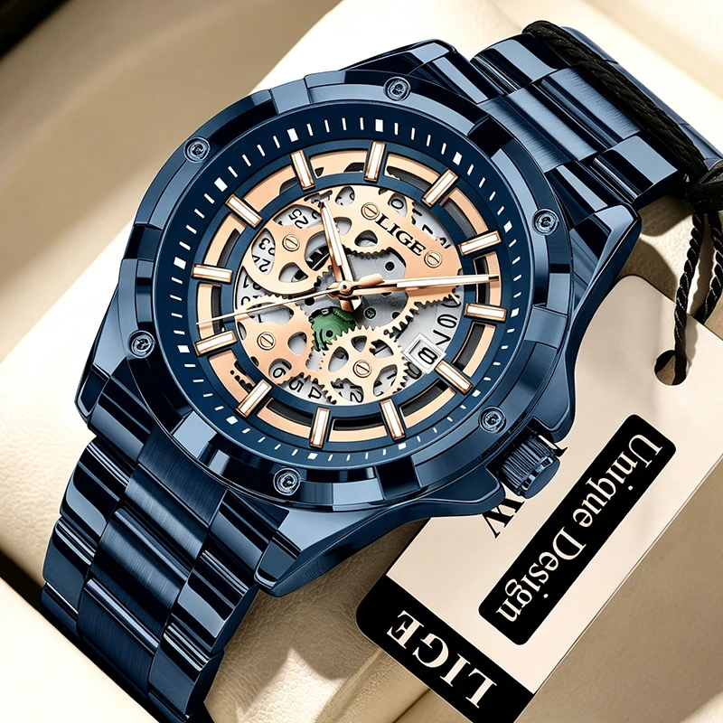 LIGE Fashion Skeleton Quartz Watch For Men Top Brand Luxury Waterproof Sports Business Wristwatch Male Clock Relogio Masculino
LIGE Fashion Skeleton Quartz Watch For Men Top Brand Luxury Waterproof Sports Business Wristwatch Male Clock Relogio Masculino
