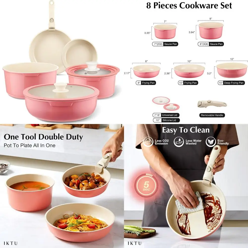 ceramic pots and pans set non stick pink, 8 pcs nonstick cookware set with detachable handle rv camping induction kitchen cookwa
ceramic pots and pans set non stick pink, 8 pcs nonstick cookware set with detachable handle rv camping induction kitchen cookwa