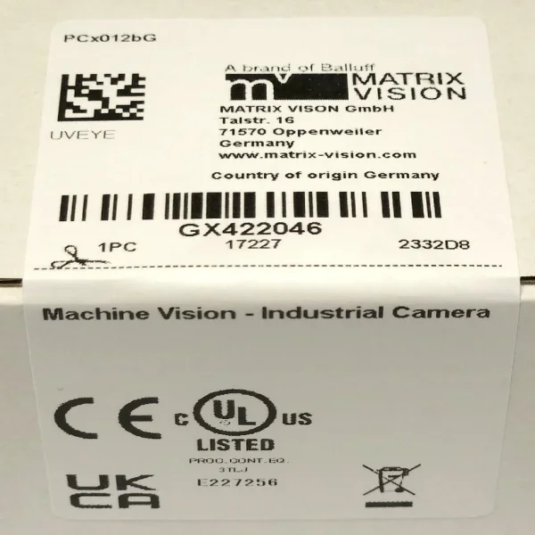 2026 Sealed Matrix Vision Bvs Ca Gxo 0124ag Machine Industrial Camera Brand New Original Spot Plc
2026 Sealed Matrix Vision Bvs Ca Gxo 0124ag Machine Industrial Camera Brand New Original Spot Plc