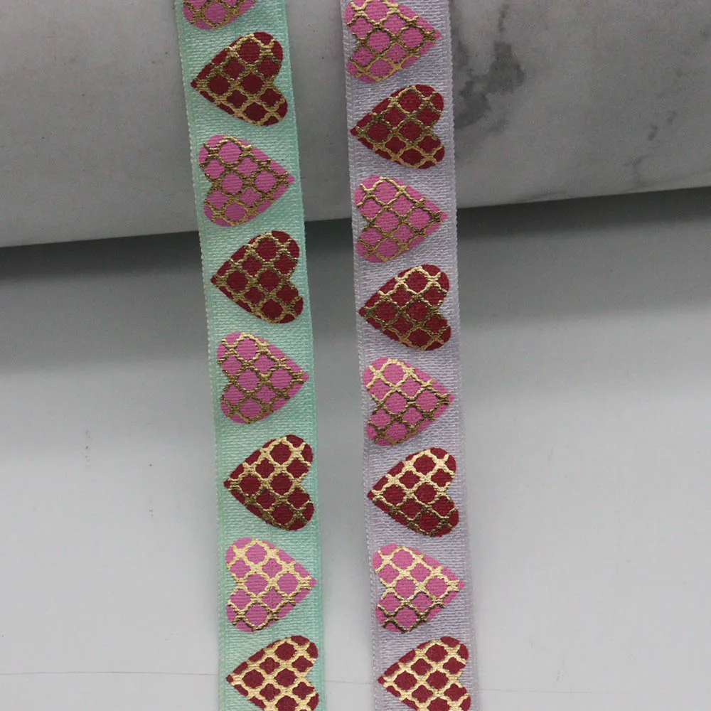 5/8'' 15mm Gold Grid Lines Red Pink Love Heart Print Fold Over Elastic FOE Ribbon For DIY Headwear Wedding Decoration
5/8'' 15mm Gold Grid Lines Red Pink Love Heart Print Fold Over Elastic FOE Ribbon For DIY Headwear Wedding Decoration