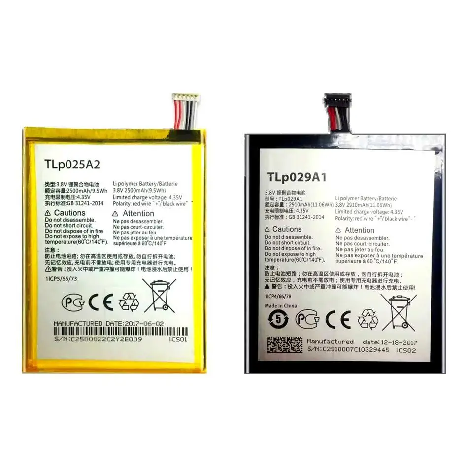 Mobile Phone Battery Long Lasting Tlp025a2 TLP029A1 2500-2910Mah For Alcatel One Onetouch Pop 5.5" 7047D C9 3 Plus
Mobile Phone Battery Long Lasting Tlp025a2 TLP029A1 2500-2910Mah For Alcatel One Onetouch Pop 5.5" 7047D C9 3 Plus