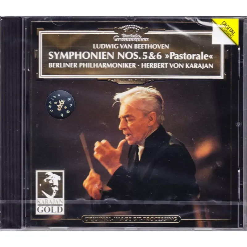 CD for Beethoven Symphonies No 5 and 6 conducted by Karajan with Berlin Philharmonic Orchestra original release
CD for Beethoven Symphonies No 5 and 6 conducted by Karajan with Berlin Philharmonic Orchestra original release