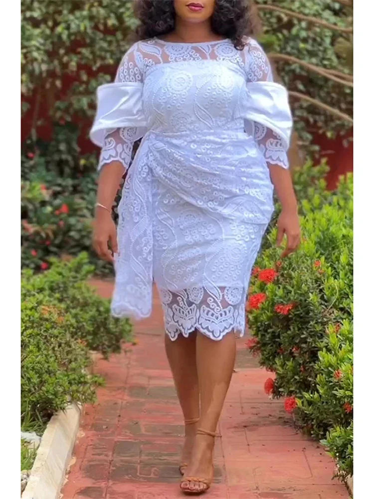 2025 New african clothes White Daily Round Neck Lace Midi Dresses dashiki african dresses for women ankara dresses
2025 New african clothes White Daily Round Neck Lace Midi Dresses dashiki african dresses for women ankara dresses