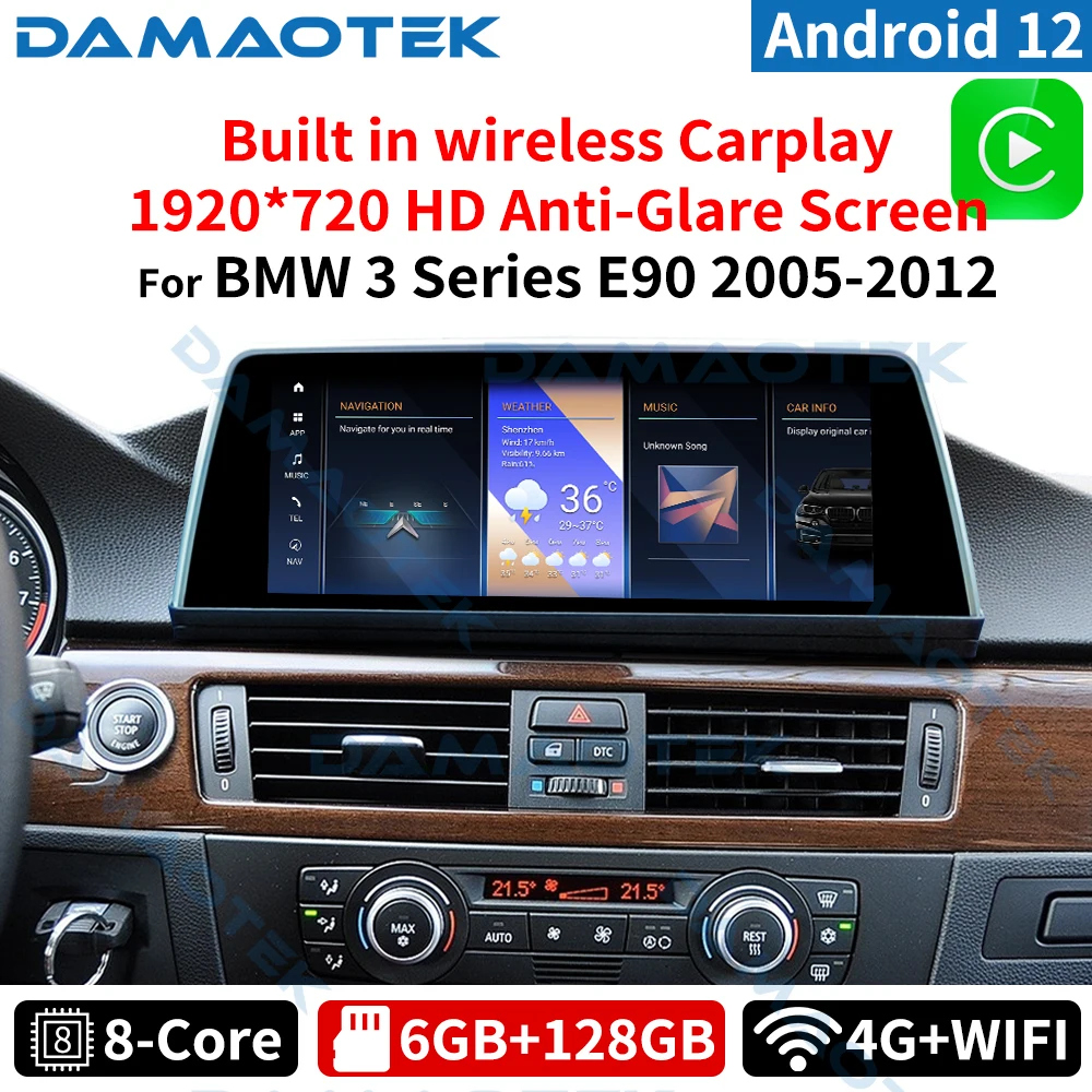 DamaoTek Autoradio Multimedia Android 12.0 10.25 " Car Radio Player For BMW 3 Series E90 CCC CIC 2005 - 2012 CarPlay WIFI 4G
DamaoTek Autoradio Multimedia Android 12.0 10.25 " Car Radio Player For BMW 3 Series E90 CCC CIC 2005 - 2012 CarPlay WIFI 4G
