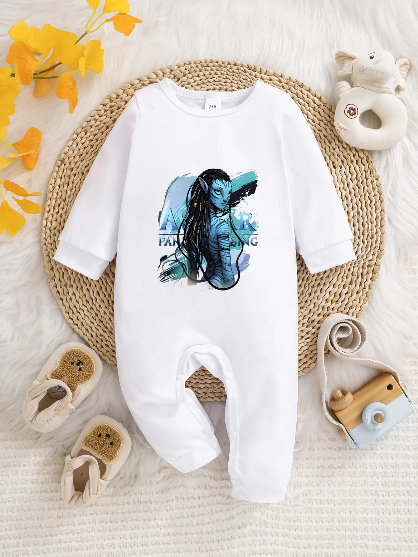 【Officially Licensed】 Disney Avatar Baby Long-Sleeve Romper | Gentle & Snuggly Fabric, Pandora Na'vi Portrait Print
【Officially Licensed】 Disney Avatar Baby Long-Sleeve Romper | Gentle & Snuggly Fabric, Pandora Na'vi Portrait Print
