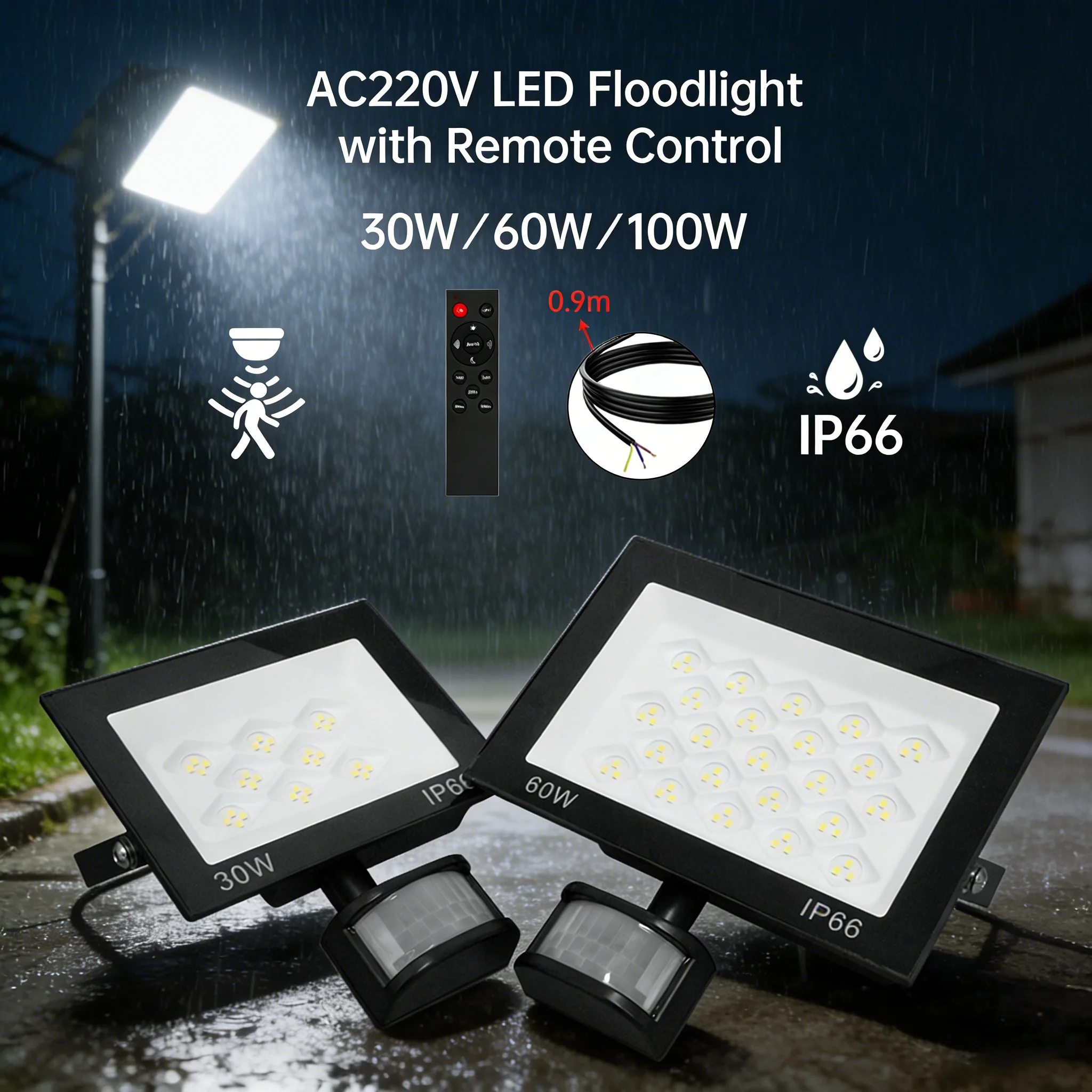 220V PIR Motion Sensor LED Floodlight Remote Control Wall Light 100W 60W 30W Outdoor Waterproof LED Spotlight Garden Lighting
220V PIR Motion Sensor LED Floodlight Remote Control Wall Light 100W 60W 30W Outdoor Waterproof LED Spotlight Garden Lighting