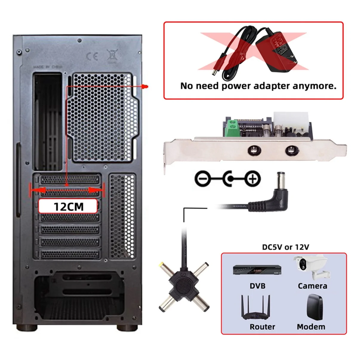 DC5.5mm 1-to-4 DC 12V 5V Выходная плата питания Интеллектуальная система управления управлением Система питания с кронштейном PCI-E и A78P
DC5.5mm 1-to-4 DC 12V 5V Выходная плата питания Интеллектуальная система управления управлением Система питания с кронштейном PCI-E и A78P