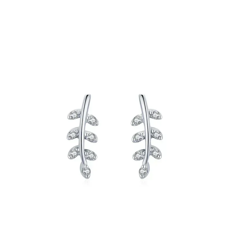 DE5 Silver Spring Leaf Leaves Clear CZ Zircon Stud Earrings for Women Fashion Jewelry
DE5 Silver Spring Leaf Leaves Clear CZ Zircon Stud Earrings for Women Fashion Jewelry