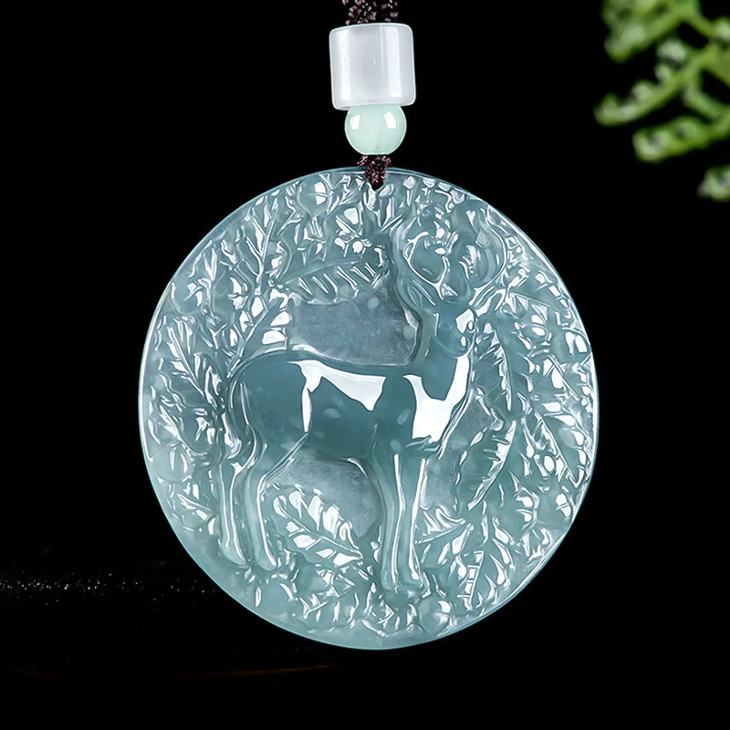 Natural A-grade Jade Blue Water Spotted Deer All The Way With Your Deer Brand Jadeite Pendant Couple's Men's Jewelry Drop Ship
Natural A-grade Jade Blue Water Spotted Deer All The Way With Your Deer Brand Jadeite Pendant Couple's Men's Jewelry Drop Ship