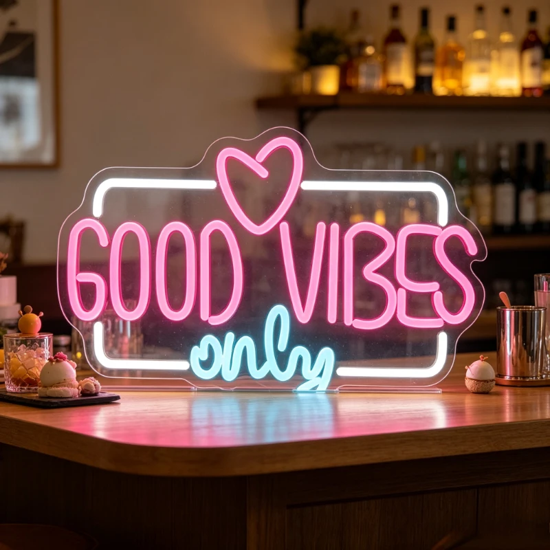 Good Vibes Only Neon Sign LED RGB Aesthetic Night Light USB Rechargeable Desk Sign Wall Art for Home Bar Cafe Party Decor Gift
Good Vibes Only Neon Sign LED RGB Aesthetic Night Light USB Rechargeable Desk Sign Wall Art for Home Bar Cafe Party Decor Gift