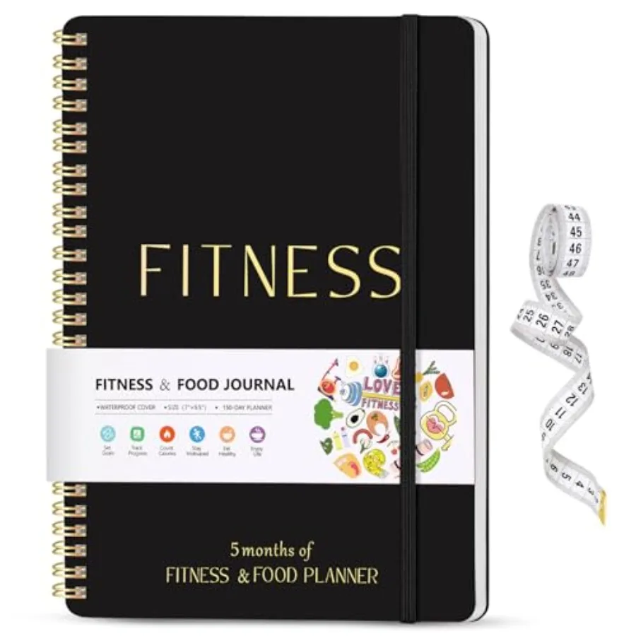 Fitness Journal for Women and Men, Food and Workout Journal Planner Log Book with Measuring Tape, Undated Wellness Planner to T
Fitness Journal for Women and Men, Food and Workout Journal Planner Log Book with Measuring Tape, Undated Wellness Planner to T
