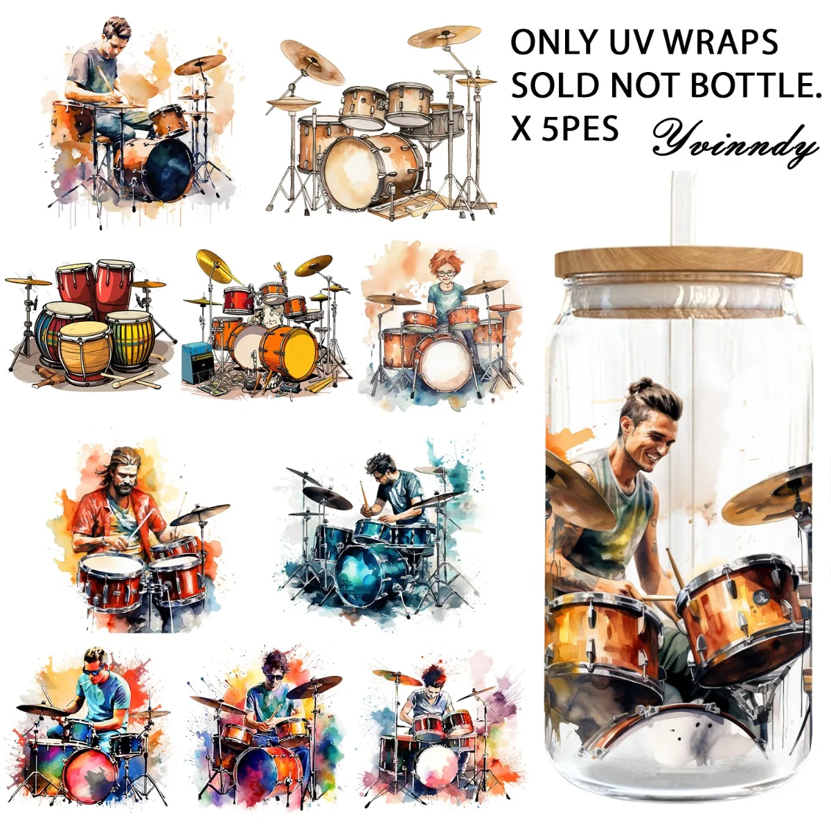 5PCS/Set Of 16OZ UV DTF DIY Transfer Paper - Drummer UV DTF Waterproof Film, DIY Enthusiasts (Excluding Water Cup)
5PCS/Set Of 16OZ UV DTF DIY Transfer Paper - Drummer UV DTF Waterproof Film, DIY Enthusiasts (Excluding Water Cup)