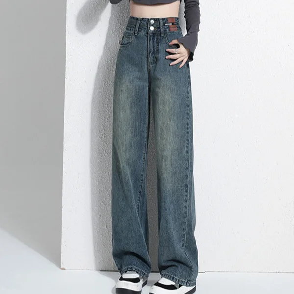 Vintage Jeans Women, Autumn And Winter New High Slimming Narrow Wide-Leg Pants, Straight-Leg Floor-Length Versatile
Vintage Jeans Women, Autumn And Winter New High Slimming Narrow Wide-Leg Pants, Straight-Leg Floor-Length Versatile