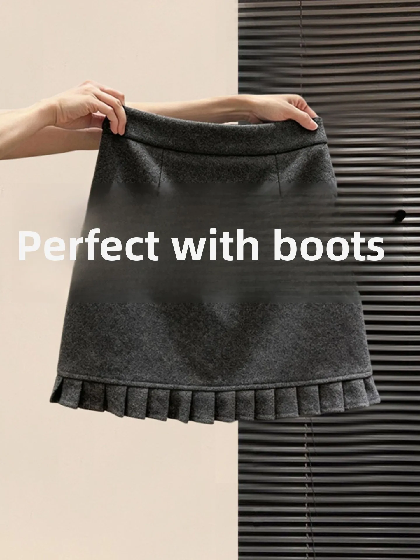 Gray Woolen High Waist A-Line Skirt Women's plus Size Pear Shape Slimming Skirts Commute Style Korean Version Short Skirts
Gray Woolen High Waist A-Line Skirt Women's plus Size Pear Shape Slimming Skirts Commute Style Korean Version Short Skirts