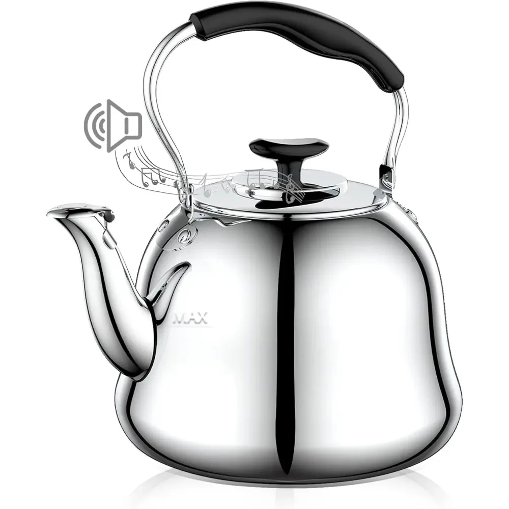 2L Stainless Steel Whistling Tea Kettle with Fast Boil, Wide Mouth, Folding Handle for Stove Top - Perfect for Tea and Coffee
2L Stainless Steel Whistling Tea Kettle with Fast Boil, Wide Mouth, Folding Handle for Stove Top - Perfect for Tea and Coffee