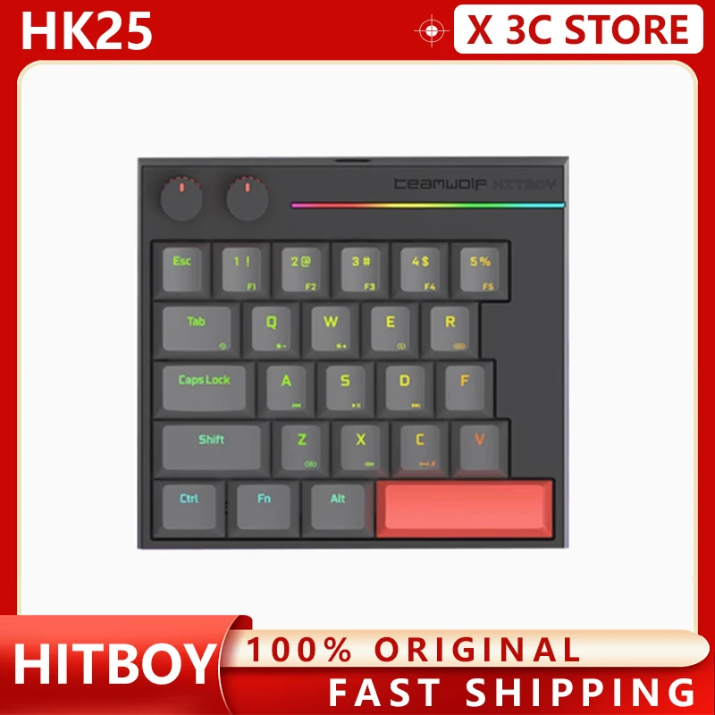 HITBOY HK25 Mechanical Magnetic Switch Keyboard 25Keys 8K Smart Speed X Quick Trigger E-sports Gamer Gaming Keyboard RBG Effect
HITBOY HK25 Mechanical Magnetic Switch Keyboard 25Keys 8K Smart Speed X Quick Trigger E-sports Gamer Gaming Keyboard RBG Effect