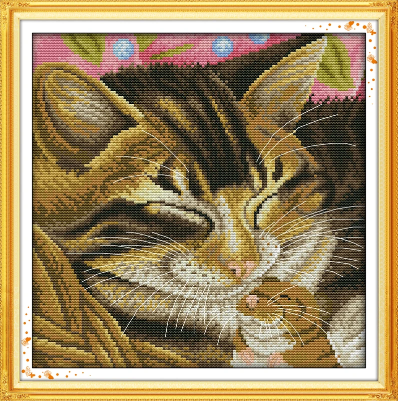 Cross-stitch Complete Set Smiling Cat Pattern Stamped Printed Counted Unprinted Cloth DMC Needlework Home Decor
Cross-stitch Complete Set Smiling Cat Pattern Stamped Printed Counted Unprinted Cloth DMC Needlework Home Decor