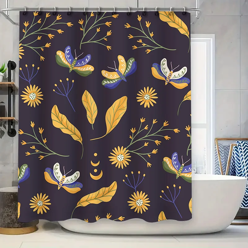 Decorative Shower Curtain with Butterfly Flower Pattern, Waterproof Fabric for Bathroom Decor Navy Blue Color (72x78 inches) Ali
Decorative Shower Curtain with Butterfly Flower Pattern, Waterproof Fabric for Bathroom Decor Navy Blue Color (72x78 inches) Ali