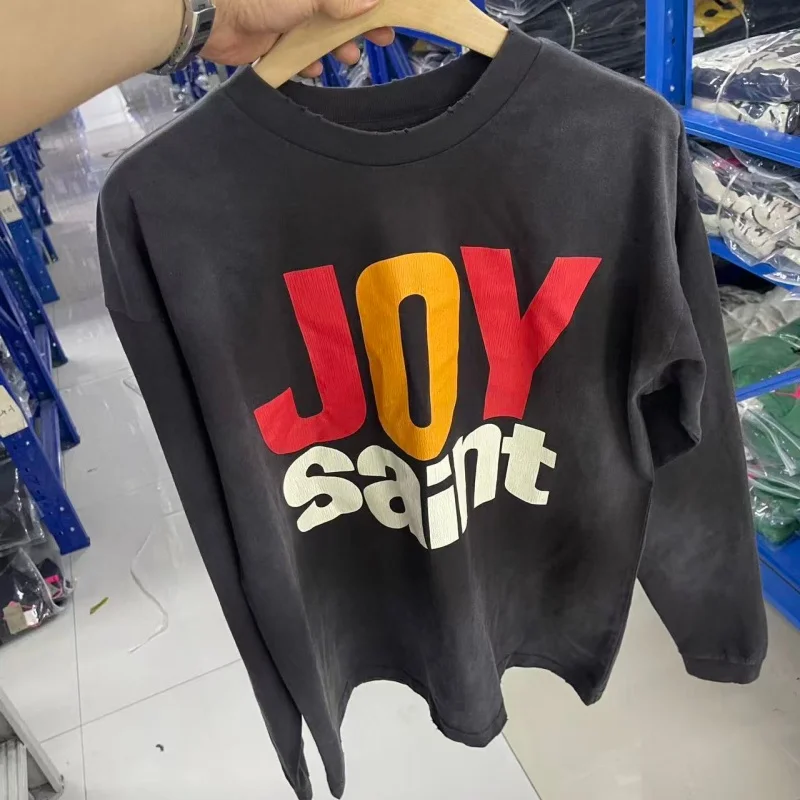 Vintage Washed Black Cotton Saint Long Sleeve T-Shirt Men JOY Color Letter Oversized Street Top
Vintage Washed Black Cotton Saint Long Sleeve T-Shirt Men JOY Color Letter Oversized Street Top