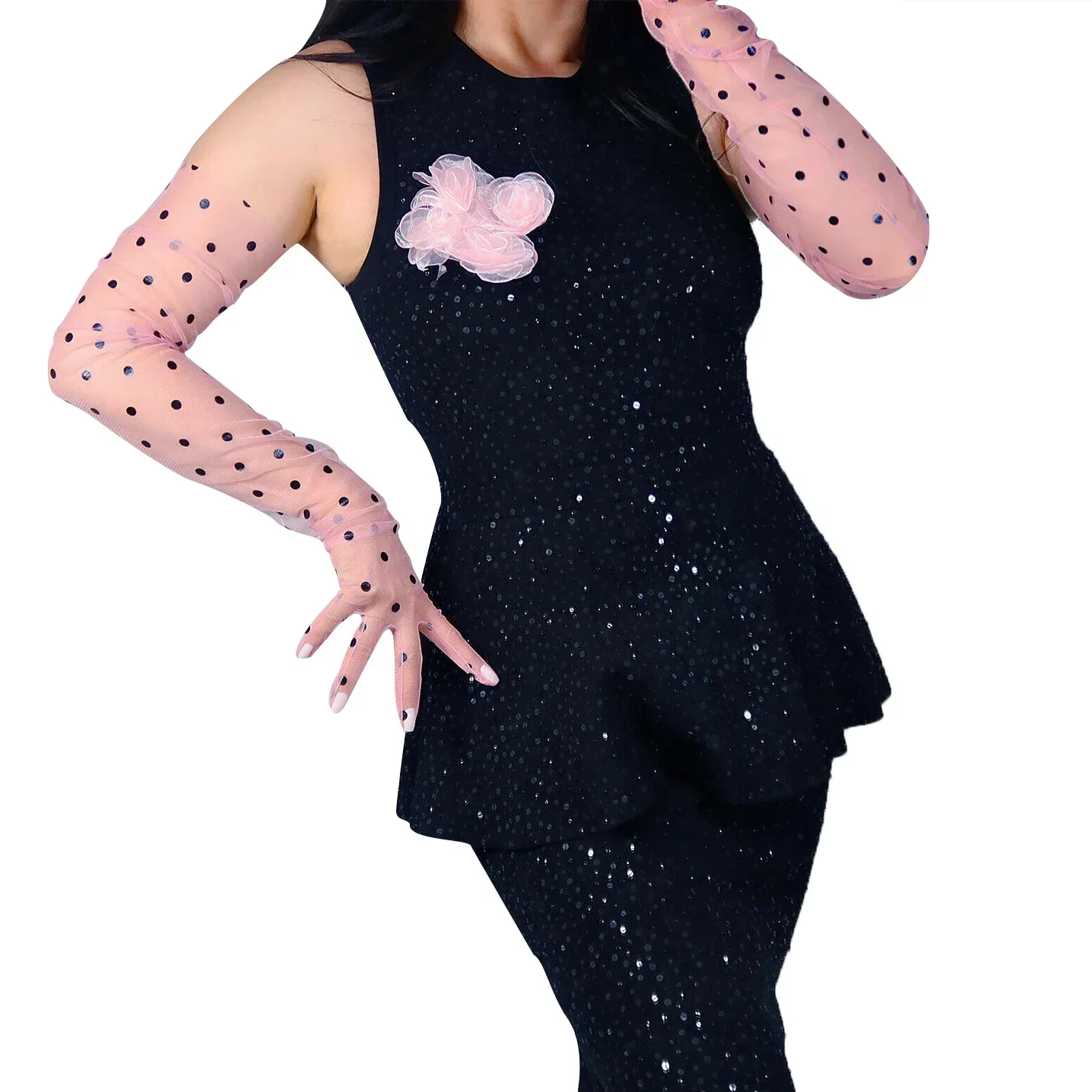 DooWay Women's Pink Gloves Polka Dot Lace Tulle Mesh Semi Sheer TECH Opera Long Fashion Wedding Halloween Evening Dressing Glove
DooWay Women's Pink Gloves Polka Dot Lace Tulle Mesh Semi Sheer TECH Opera Long Fashion Wedding Halloween Evening Dressing Glove