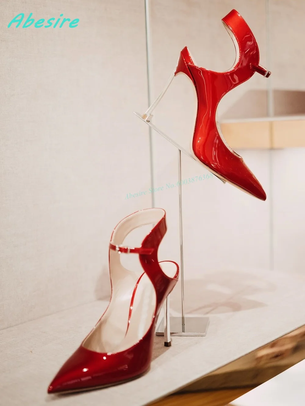 Red Patent Leather Pointed Toe Pumps Shallow Metal Stiletto Heels Slingback Ankle-Buckle Shoes for Women Elegant Sexy Shoes
Red Patent Leather Pointed Toe Pumps Shallow Metal Stiletto Heels Slingback Ankle-Buckle Shoes for Women Elegant Sexy Shoes