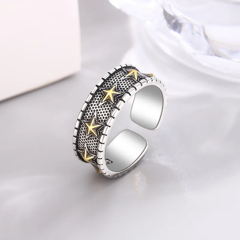 925 Sterling Silver Star Gothic Adjustable Rings Jewelry For Women Accessories Wholesale Dropshipping
925 Sterling Silver Star Gothic Adjustable Rings Jewelry For Women Accessories Wholesale Dropshipping
