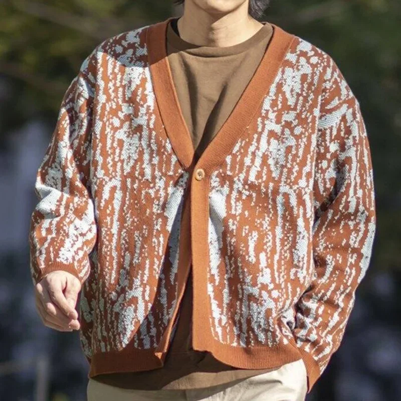 Europe and The United States Young Men Jacquard Knit Shirt Autumn and Winter Thick V-neck Cardigan Thick Needle Sweater Coat Men
Europe and The United States Young Men Jacquard Knit Shirt Autumn and Winter Thick V-neck Cardigan Thick Needle Sweater Coat Men