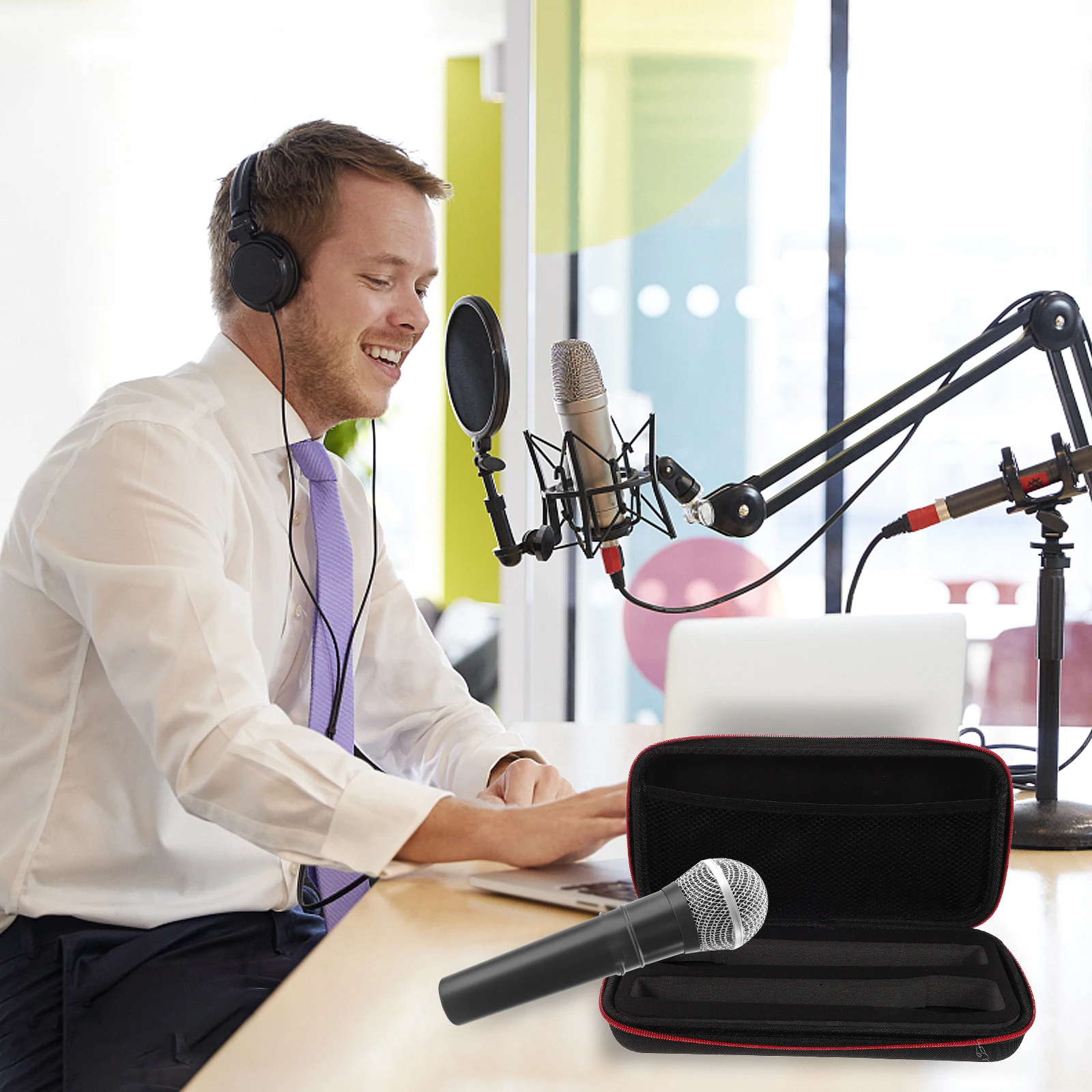 1Pcs Portable Microphone Case Heavy Duty Anti Drop Pressure Proof Universal Fit Mic Holder Black Simple Storage Pouch
1Pcs Portable Microphone Case Heavy Duty Anti Drop Pressure Proof Universal Fit Mic Holder Black Simple Storage Pouch