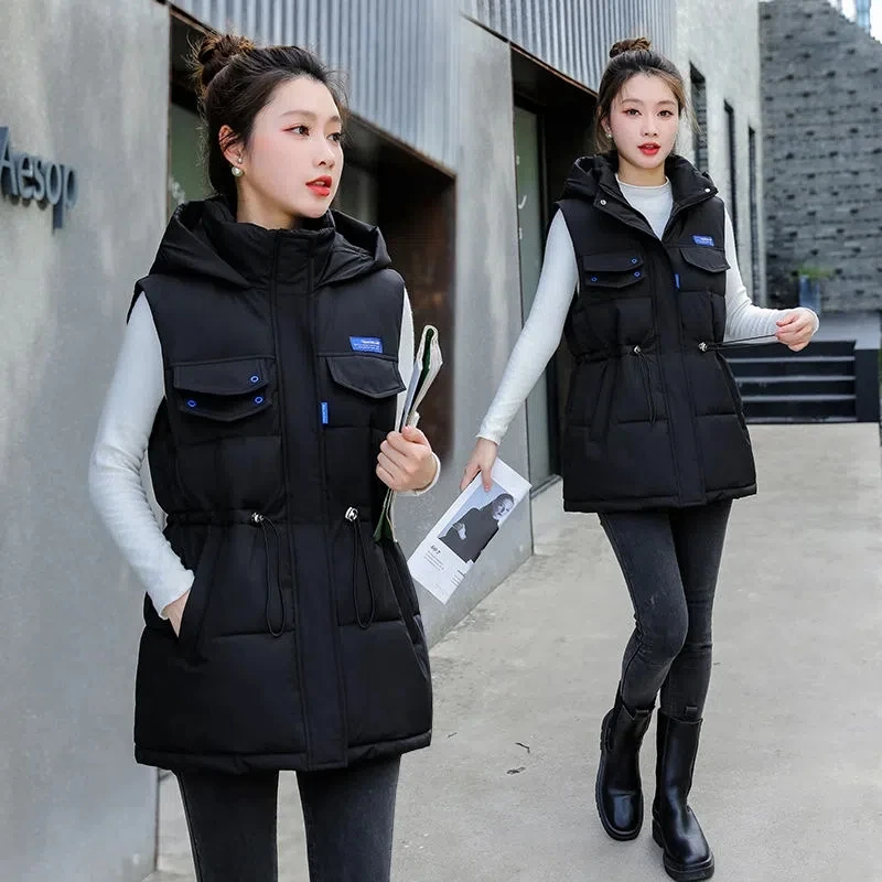 Down Cotton Vest Women 2023 Autumn Winter New Fashion Waist Versatile Casual Waistcoat Female Splicing Hooded Warm Vest Jacket
Down Cotton Vest Women 2023 Autumn Winter New Fashion Waist Versatile Casual Waistcoat Female Splicing Hooded Warm Vest Jacket