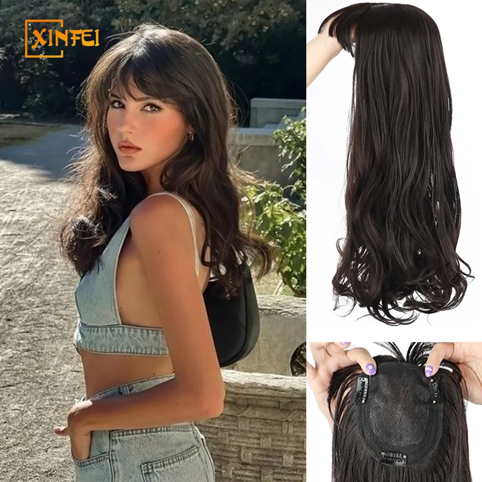 Synthetic Head Top Wig Piece Women's High-temperature Hair Fluffy Long Curly Hair Increase Hair Seamless Bangs Wig Piece
Synthetic Head Top Wig Piece Women's High-temperature Hair Fluffy Long Curly Hair Increase Hair Seamless Bangs Wig Piece