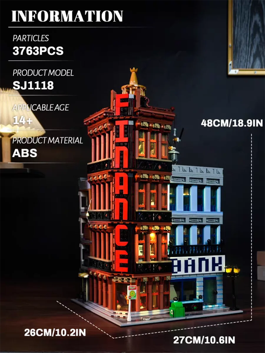 Financial Center Bank Enthusiast Building Modular City Street View Bricks Model Architecture Construction Set Toy Gift 3763pcs
Financial Center Bank Enthusiast Building Modular City Street View Bricks Model Architecture Construction Set Toy Gift 3763pcs