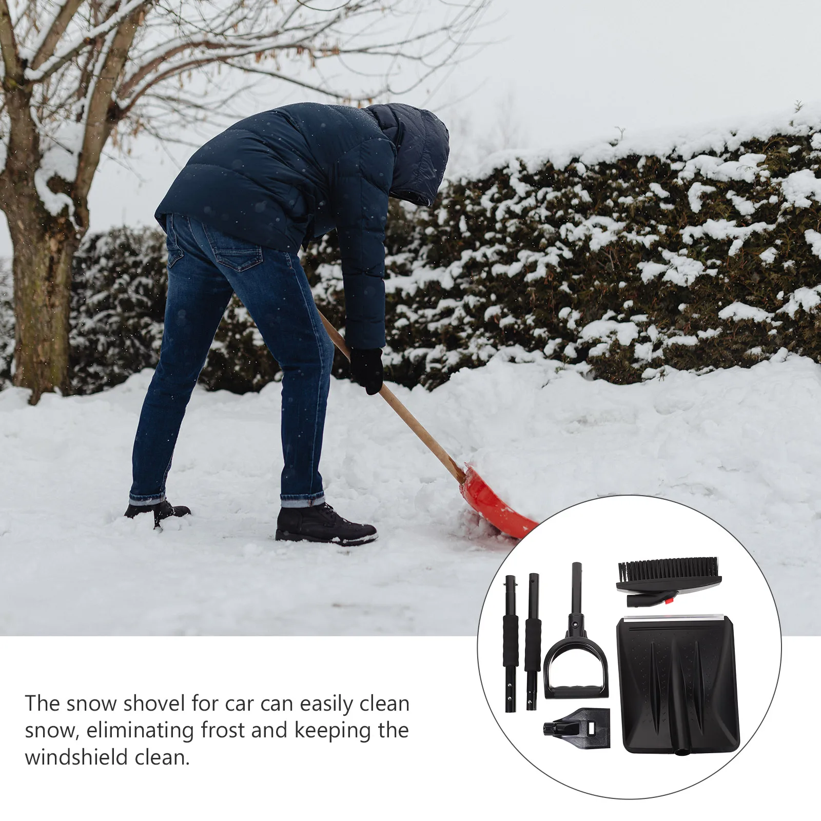 1 set Car Snow Shovel Black Detachable Ice Scraper for Windshield Cleaning Tool Snow Removal Driveway Shovel Winter Accessories
1 set Car Snow Shovel Black Detachable Ice Scraper for Windshield Cleaning Tool Snow Removal Driveway Shovel Winter Accessories