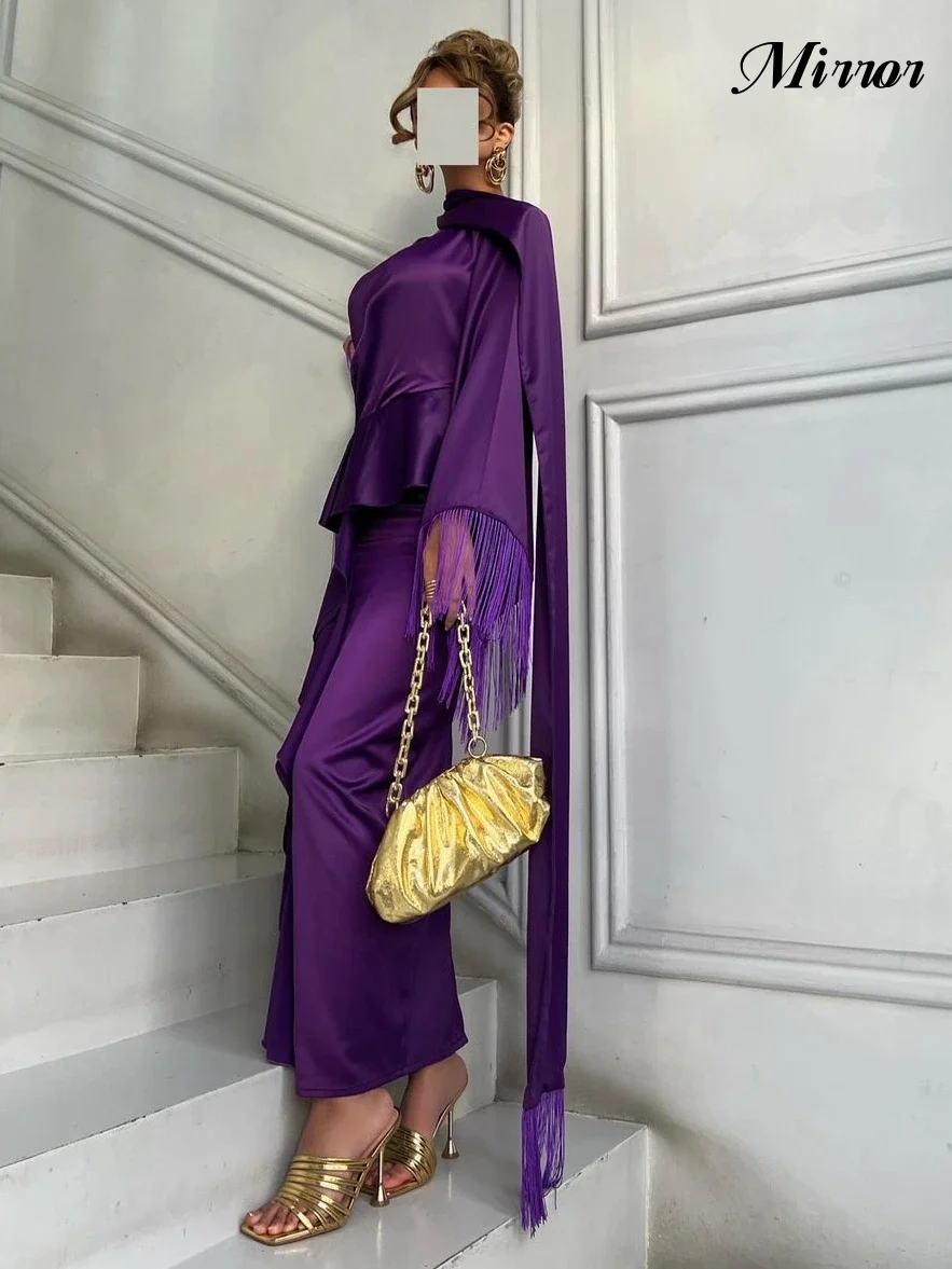 Mirror Dress Elegant Vintage Sweet Purple Tassel Ruffle V-Neck Customized Formal Occasion Prom Dress Evening Party Gowns
Mirror Dress Elegant Vintage Sweet Purple Tassel Ruffle V-Neck Customized Formal Occasion Prom Dress Evening Party Gowns