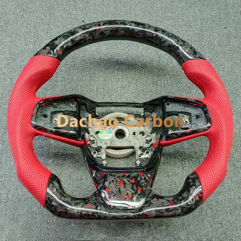 Рулевое колесо из кованого углеродного волокна Red Flake для Honda Civic 10th Type-R FK8 2016-2021, высококачественная кожа, индивидуальный стиль
Рулевое колесо из кованого углеродного волокна Red Flake для Honda Civic 10th Type-R FK8 2016-2021, высококачественная кожа, индивидуальный стиль